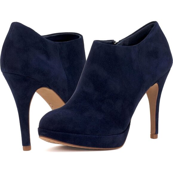 Vince Camuto Women's Inkwell Leather Closed Pointed Toe High Heel Elvin Bootie - Picture 7 of 8